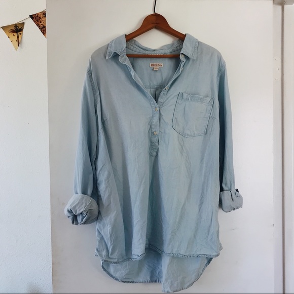 Merona Tops - Cute Oversized Chambray Top